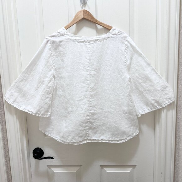 Bryn Walker Women's 100% Linen Boxy Oversized Tunic Top Size XS White Lagenlook - Picture 7 of 9